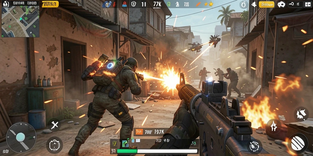 Tangkapan layar dari gameplay seru di 797K dengan pertempuran FPS intens.