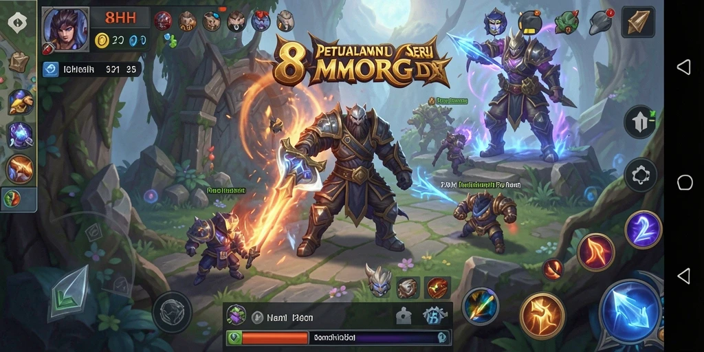 Tampilan gameplay mendebarkan dalam dunia MMORPG 8HHH.