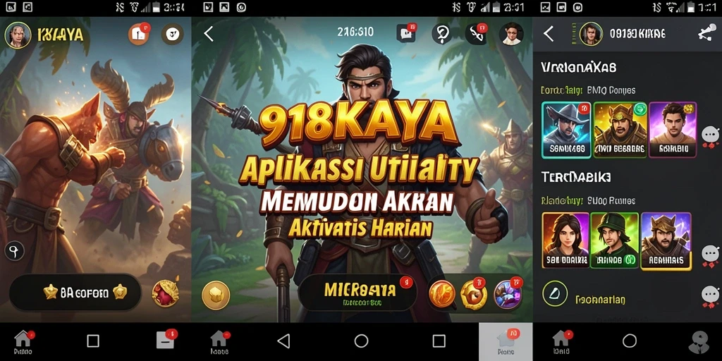 Tampilan utama 918KAYA yang intuitif dan mudah digunakan.