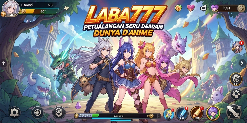Tampilan gameplay seru LABA777 dalam dunia anime yang penuh petualangan.
