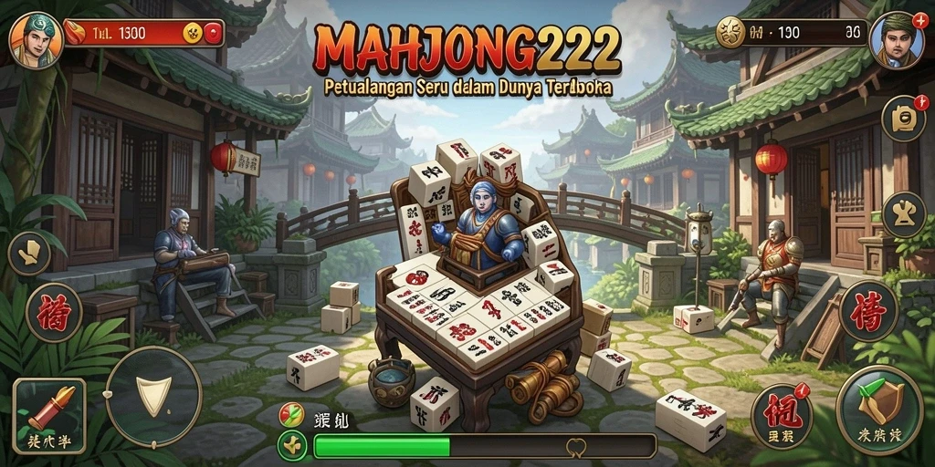 Tampilan gameplay seru dalam dunia terbuka MAHJONG222.