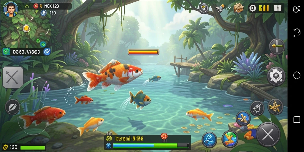 Screenshot NOX123 menampilkan pengalaman memancing yang mendebarkan dan grafis yang menawan.