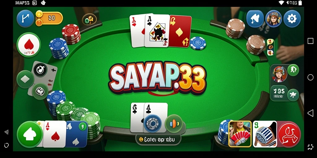 Screenshot SAYAP33 menampilkan aksi seru permainan Gaple.