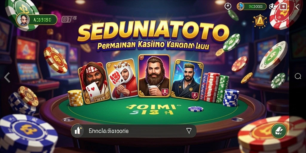 Screenshot menunjukkan gameplay menarik dan antarmuka Kasino yang dinamis.