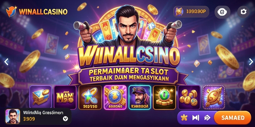 Tampilan menarik dari gameplay slot di WINALLCASINO.
