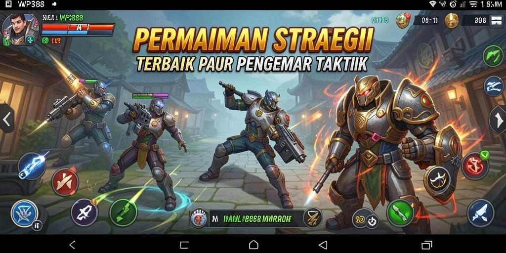 Gameplay WP888 dengan berbagai taktik seru dan karakter menarik.